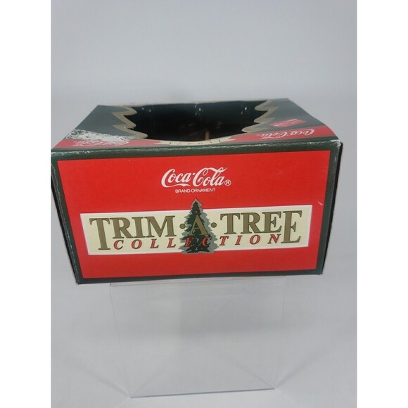 Coca-Cola Trim A Tree Collection 1947 Santa on Stool Ornament 1990 Vintage Coke - Picture 7 of 16